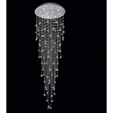 Cwi Lighting Rain Drop 12 Light Flush Mount With Chrome Finish 6601C32C-12